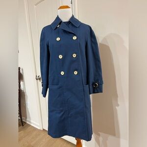 Vintage Misty Harbor navy Blue Double-Breasted Trench Coat